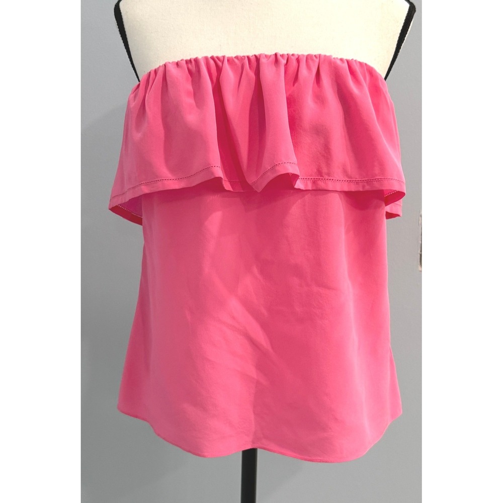 Lilly Pulitzer Large Ginny 100% Silk Strapless Top Barbiecore Coquette Fairy